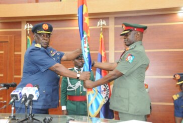 AIR CHIEF MARSHALL BADEH (RTD) HANDS OVER TO MAJOR GENERAL OLONISHAKIN
