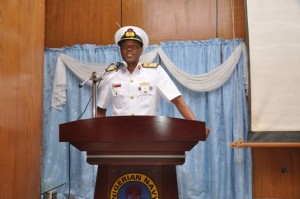 The Director DMW Rear Admiral MM Kadiri reading the Welcome Address