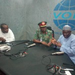 The Ag Director Defence Information Brig Gen John Agim on a familiarization visit to Voice Of Nigeria (VON) Abuja, today 14 Feb 2018