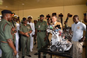 The German Ambassador to Nigeria Dr Bernhard Schlagheck inspecting AFEME