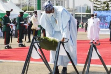 ARMED FORCES REMEMBRANCE DAY CELEBRATION: PRESIDENT BUHARI, OTHERS LAY WREATH IN HONOUR OF FALLEN HEROES
