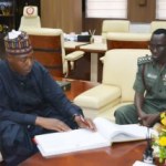 THE CHIEF OF DEFENCE STAFF (CDS), RECIEVED THE EXECUTIVE GOVERNOR OF BORNO STATE, HIS EXCELLENCY, PROFESSOR BABAGANA UMARA ZULUM IN DEFENCE HEADQUARER, ABUJA